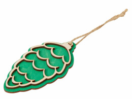 Разное Подвеска шишка с цветной подложкой, зеленая подложка