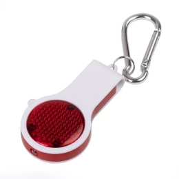 Happy gifts Свисток с фонариком и светоотражателем FLOYKIN на карабине, красный с белым, 3,7х6,7х1,5 см, пластик