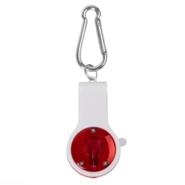 Happy gifts Свисток с фонариком и светоотражателем FLOYKIN на карабине, красный с белым, 3,7х6,7х1,5 см, пластик