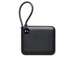 Evolt Внешний аккумулятор со встроенным кабелем «Liri», QC/PD, 10000 мАч, черный