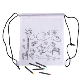 Happy gifts Рюкзак для раскрашивания WIZZY с восковыми мелками (5шт), 25х30см, нетканый материал
