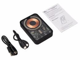 Qjet Беспроводной магнитный внешний аккумулятор с QC\PD «MagnifIQ», 10000 мАч, 15 Вт, черный