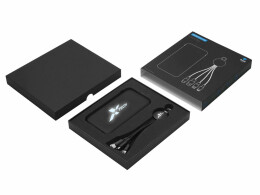 Evolt Набор из внешнего акуумулятора и универсального кабеля с подсветкой лого «Reserve LED», 10000mAh, черный