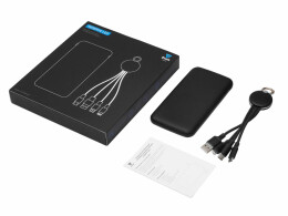 Evolt Набор из внешнего акуумулятора и универсального кабеля с подсветкой лого «Reserve LED», 10000mAh, черный