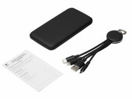 Evolt Набор из внешнего акуумулятора и универсального кабеля с подсветкой лого «Reserve LED», 10000mAh, черный