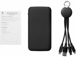 Evolt Набор из внешнего акуумулятора и универсального кабеля с подсветкой лого «Reserve LED», 10000mAh, черный