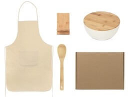 Разное Подарочный набор с салатником, фартуком и подставкой