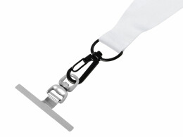 Разное Ланъярд 2 см под сублимацию с трендовым карабином и металлическим держателем для телефона, черный