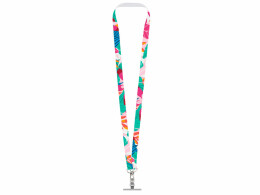 Разное Ланъярд 2 см под сублимацию с 2-мя трендовыми карабинами и металлическим держателем для телефона, серебристый