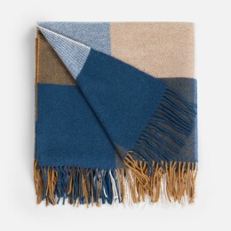 Very Marque Плед Fleco, синий с коричневым