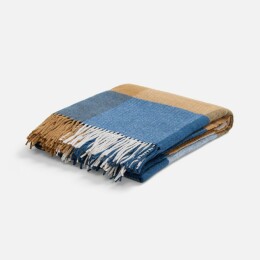 Very Marque Плед Fleco, синий с коричневым