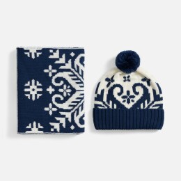 teplo Шапка Wintertude, синяя с белым