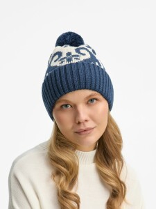 teplo Шапка Wintertude, синяя с белым