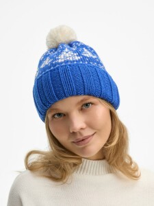 teplo Шапка Holidale, синяя с молочным