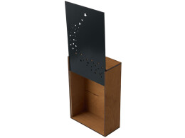 Разное Подарочная коробка из фанеры Constellation 330х220х100 мм, фанера 6 мм, крышка на выдвижных пазах черная ЛХДФ 3 мм, бечевка