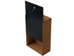 Разное Подарочная коробка из фанеры Constellation 330х220х100 мм, фанера 6 мм, крышка на выдвижных пазах черная ЛХДФ 3 мм, бечевка