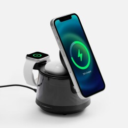 Uniscend Bluetooth-колонка с подсветкой и беспроводной зарядкой Quantium, черная