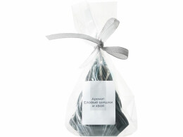 Разное Свеча "Елка", ароматическая, черная с серебристым напылением