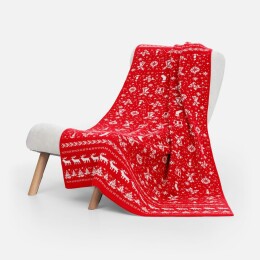 teplo Плед Holidale, красный с молочным