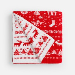 teplo Плед Holidale, красный с молочным