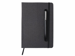 YoonY Набор блокнот А5 с магнитным держателем для ручки и подставкой для телефона и металлической шариковой ручкой "NotaBene", черный