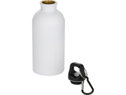 Разное Одностенная бутылка для воды с карабином Oregon, изготовленная из нержавеющей стали, сертифицированной по стандарту RCS, объемом 400 мл - Белый
