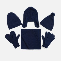 teplo Шапка Catch Match с помпоном, темно-синяя