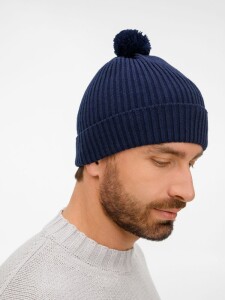 teplo Шапка Catch Match с помпоном, темно-синяя