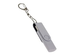 Разное USB-флешка на 32 Гб 2 в 1 поворотный механизм, c дополнительным разъемом Type-C с одноцветным металлическим клипом, белый
