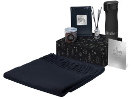 Разное Подарочный набор с палантином и термокружкой, черный