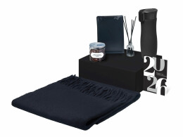 Разное Подарочный набор с палантином и термокружкой, черный