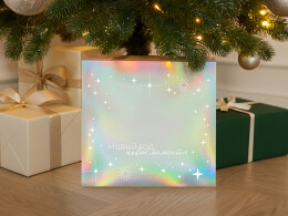 Разное Подарочная коробка с голографическим шубером «Aurora», L, вн. размер 260х260х100 мм.