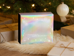 Разное Подарочная коробка с голографическим шубером «Aurora», L, вн. размер 260х260х100 мм.