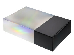 Разное Подарочная коробка с голографическим шубером без печати "Aurora", L, 260х260х100 мм.