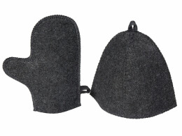 Разное Банный набор из шапки и рукавицы "Renew", серый