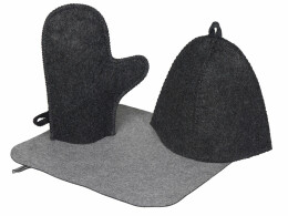 Разное Банный набор из шапки, рукавицы и коврика "Calm", серый