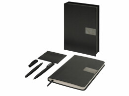Lettertone Подарочный набор "Goethe" с блокнотом А5, 2-мя ручками и картхолдером, черный