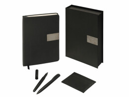 Lettertone Подарочный набор "Goethe" с блокнотом А5, 2-мя ручками и картхолдером, черный