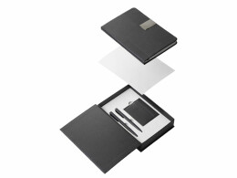 Lettertone Подарочный набор "Goethe" с блокнотом А5, 2-мя ручками и картхолдером, черный