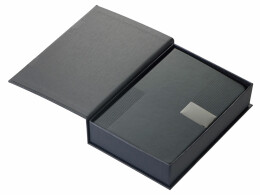 Lettertone Подарочный набор "Goethe" с блокнотом А5, 2-мя ручками и картхолдером, черный