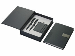 Lettertone Подарочный набор "Goethe" с блокнотом А5, 2-мя ручками и картхолдером, черный