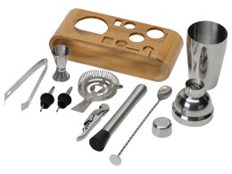 Master of Wine Набор "Bartender" для приготовления коктейлей на бамбуковой подставке (Р)