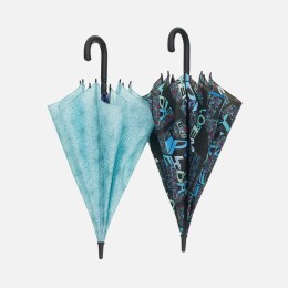 сделано в России Зонт-трость Undercolor с полной запечаткой на заказ, с зелеными спицами