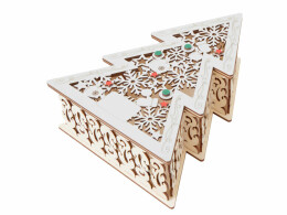 Разное Шкатулка из фанеры в виде елки "Firytale" , серебристая