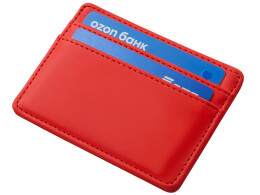 Разное Картхолдер для двух карт и наличных денег с зажимом "Crave", красный