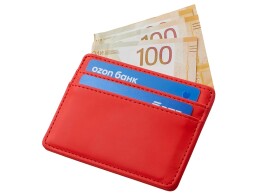 Разное Картхолдер для двух карт и наличных денег с зажимом "Crave", красный