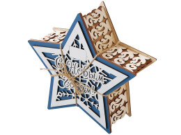 Разное Шкатулка из фанеры в виде звезды "Asteris", сине-серебристый