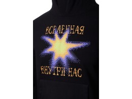 U Basic Худи «Warsaw», унисекс, черный, ДТФ текстиль и термотрансфер