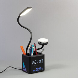 smart Лампа "Smart Flex" с беспроводным 3в1 (15W) ЗУ с MagSafe, часами, карандашницей и подсветкой логотипа