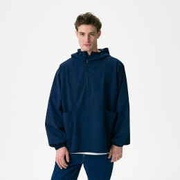 Portobello Верхняя одежда Ветровка (анорак) оверсайз унисекс Риссман (Rissman), темно-синяя, размер XL/XXL